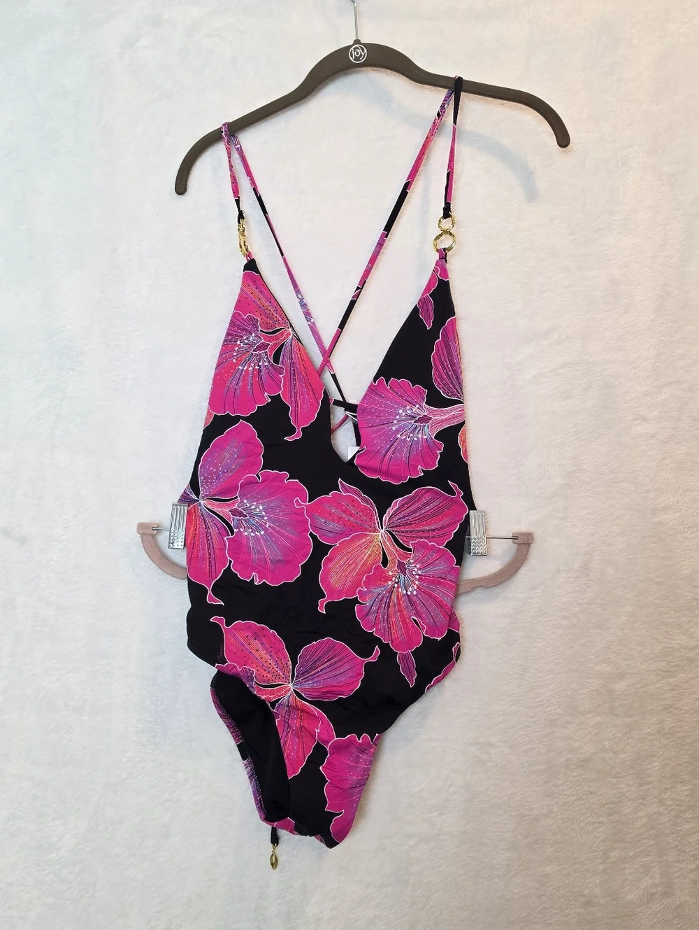 NWT Trina Turk Women's Fleury Strappy-Back One-Piece Swimsuit 10